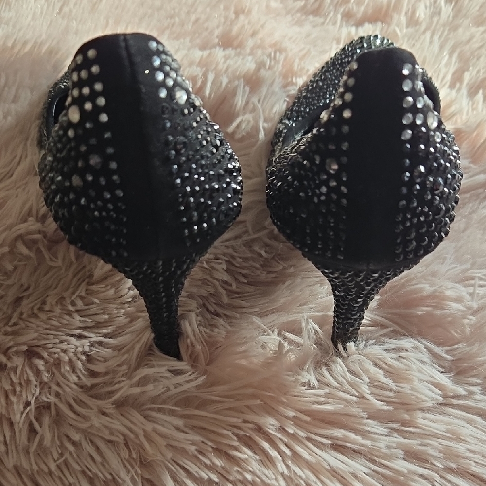 ALDO Crystal-Embellished Black Women's High Heel Pumps Size 8.5 - Picture 7 of 13
